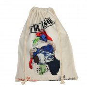Linen laundry bag (front view)